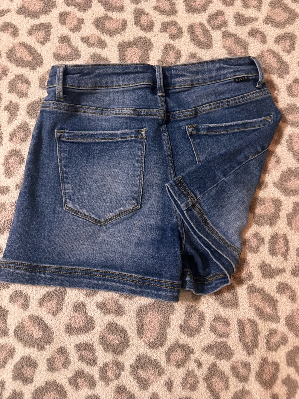 Classic Blue Denim High-Rise Pocket Shorts - Picture 3 of 4